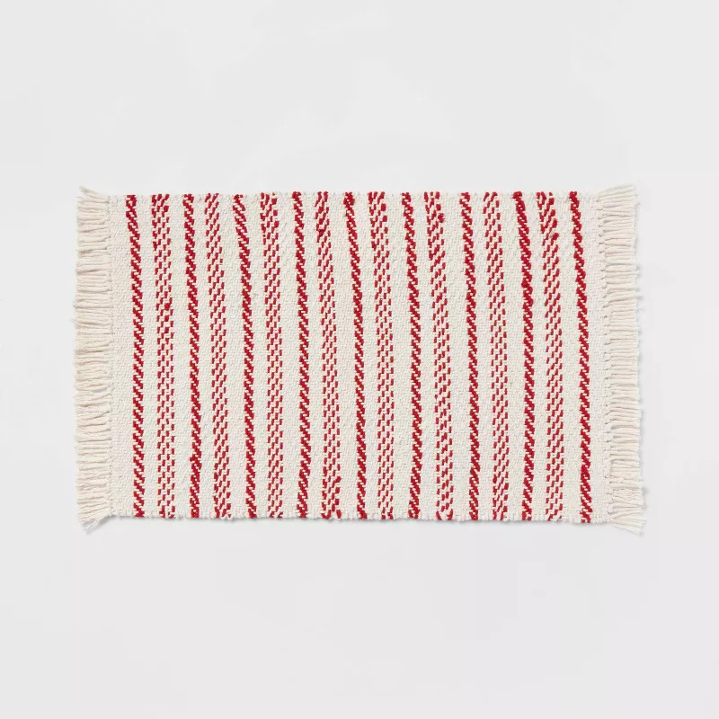 34" x 20" Striped Rug Red - Threshold™ | Target