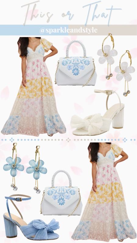 This Or That: Spring Outfit Inspo

🤍 pink, yellow, and blue floral print puff sleeve maxi dress, white bow heels, white flower earrings, white and blue embroidered purse
🩵 pink, yellow, and blue floral print puff sleeve maxi dress, blue bow heels, blue flower earrings, white and blue embroidered purse

#LTKFindsUnder100 #LTKShoeCrush #LTKItBag