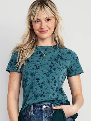 EveryWear Floral Slub-Knit T-Shirt for Women | Old Navy (US)