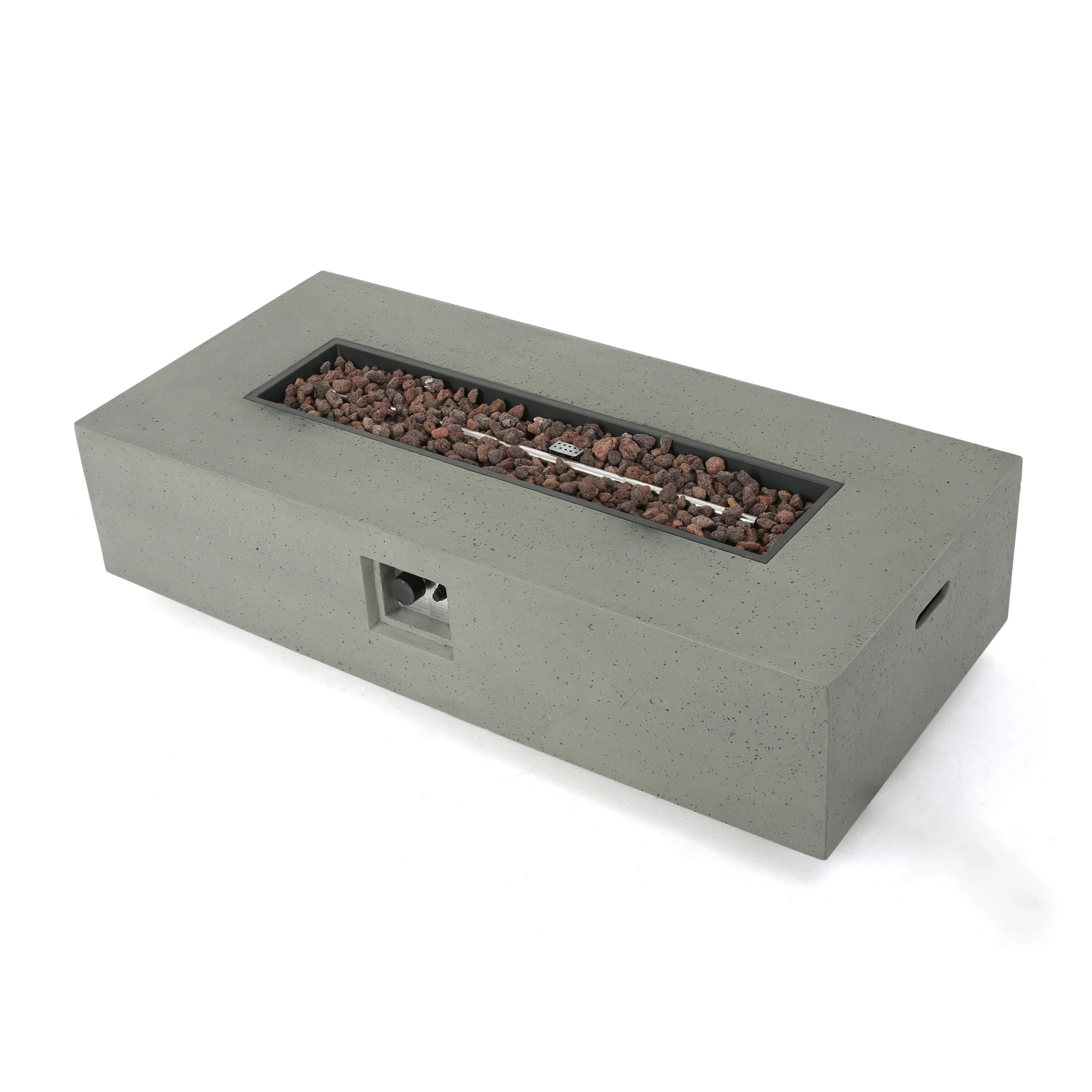 Belle Rectangle Concrete Propane Smokeless Fire Pit Table with Hidden Fuel Tank | Wayfair North America