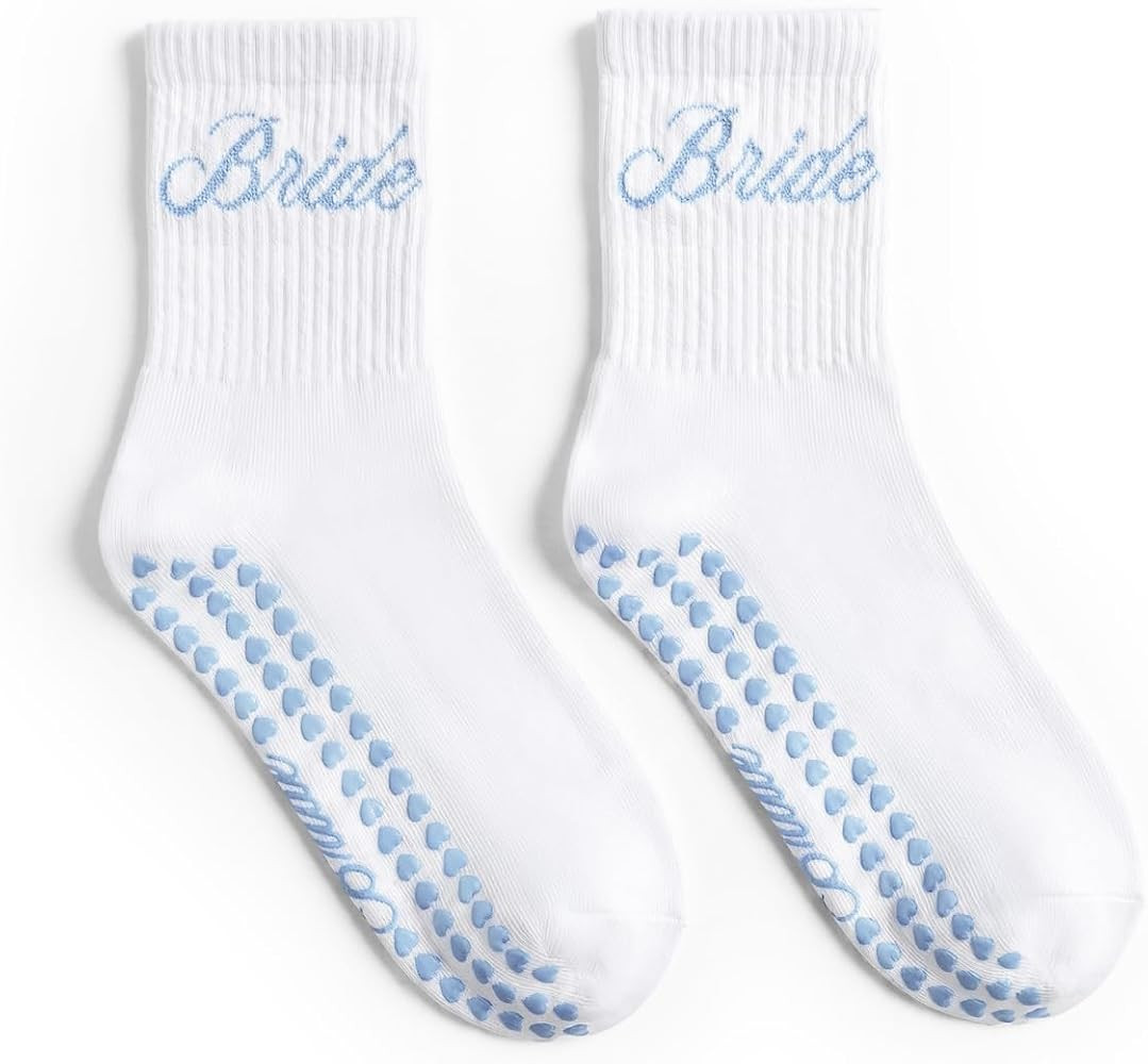 xo, Fetti Bride Pilates Sock, Grippy Bottom Bachelorette Bridal Shower Gift     Grip Socks, Bach ... | Amazon (US)