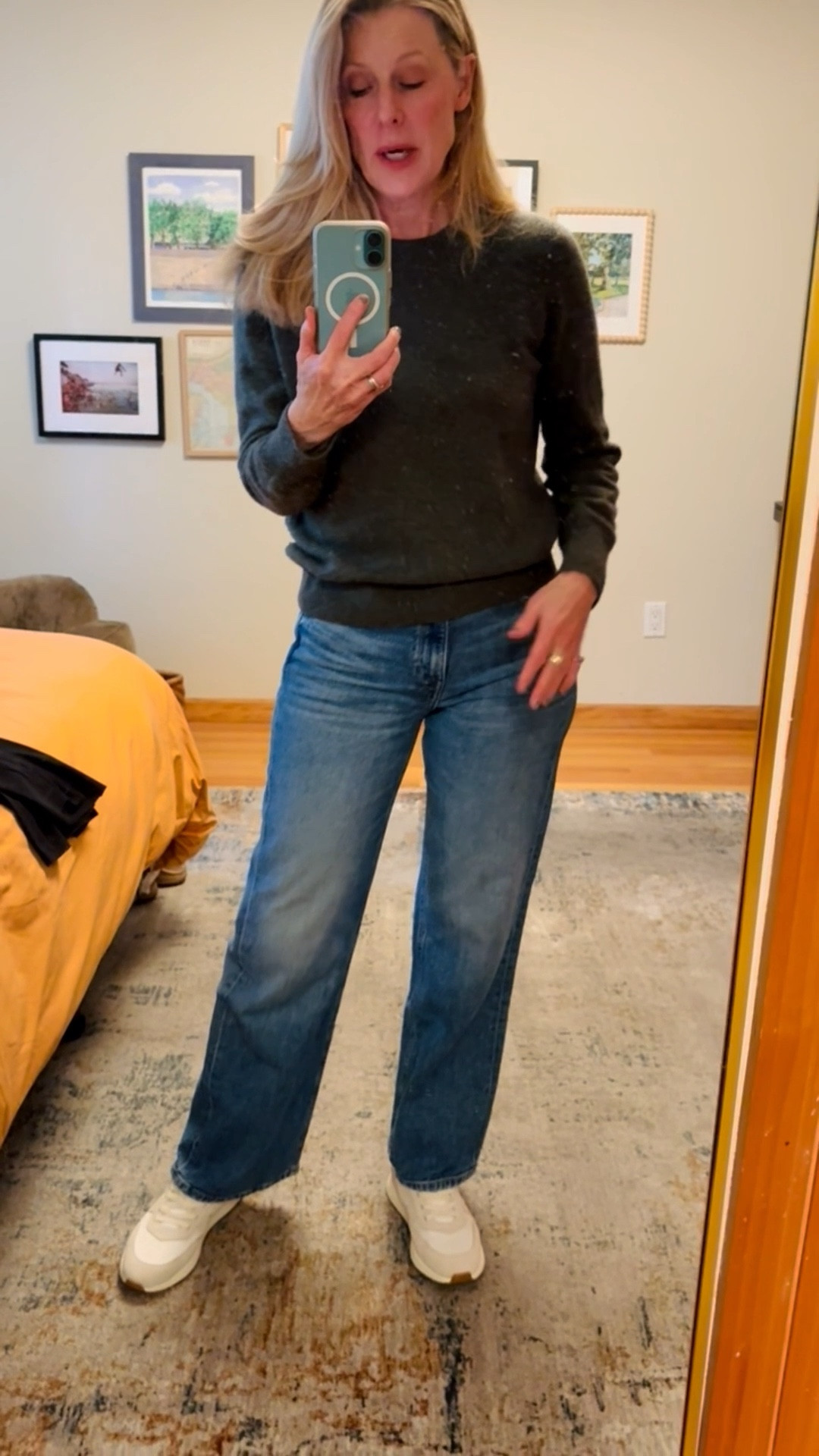 Cyber week sales favorite jeans 
 Plus a gift idea 🎁

My favorite premium denim is 20% off,  and this classic cashmere sweater that makes a wonderful gift! Men’s and women’s. Lightweight yet warm and comes in 10+ gorgeous colors. 

My sneakers are water resistant 💦



#LTKGiftGuide #LTKCyberWeek #LTKOver40