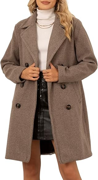 Bellivera Women Faux Woolen Fleece Jacket, Fall and Winter Fashion Long Trench coat with Detachab... | Amazon (US)
