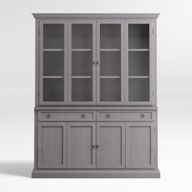 Cameo Dove Grey 2-Piece Entertainment Center with Wood and Glass Doors | Crate & Barrel | Crate & Barrel