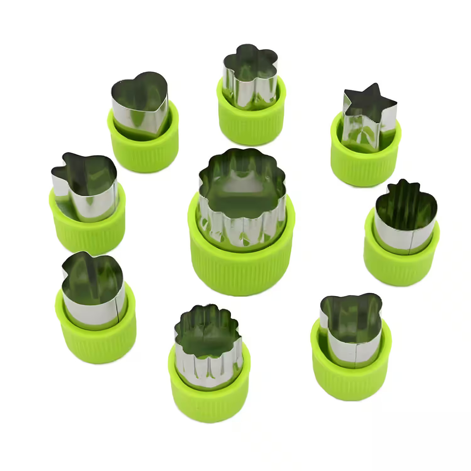 Kitcheniva - Stainless Steel Fruit & Vegetable Cutter Set 9 Pcs - Green | Best Buy U.S.