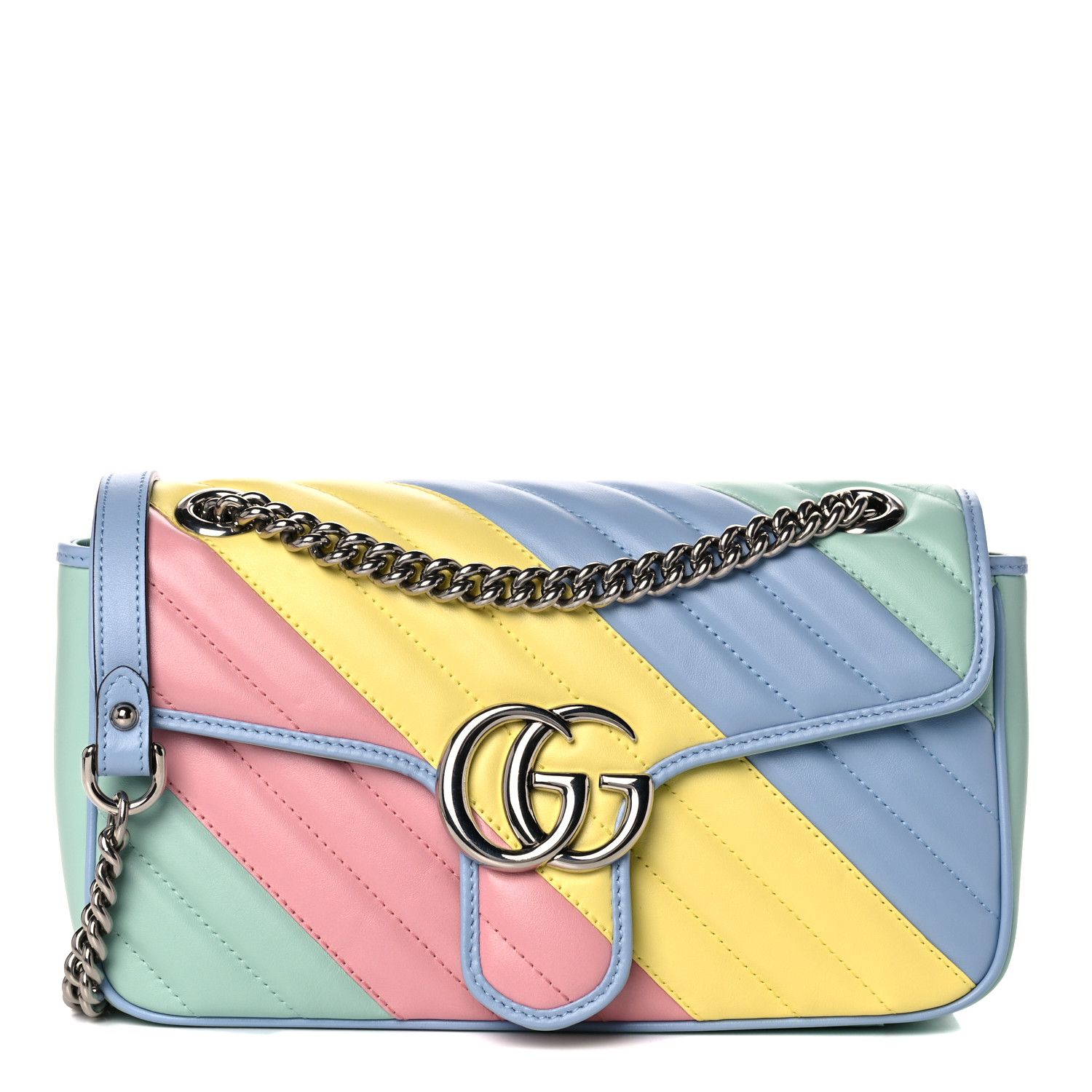 GUCCI

Calfskin Matelasse Diagonal Small GG Marmont Shoulder Bag Multicolor Pastel | Fashionphile