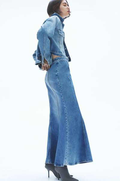 Flared-hem Denim Skirt - Denim blue - Ladies | H&M US | H&M (US + CA)
