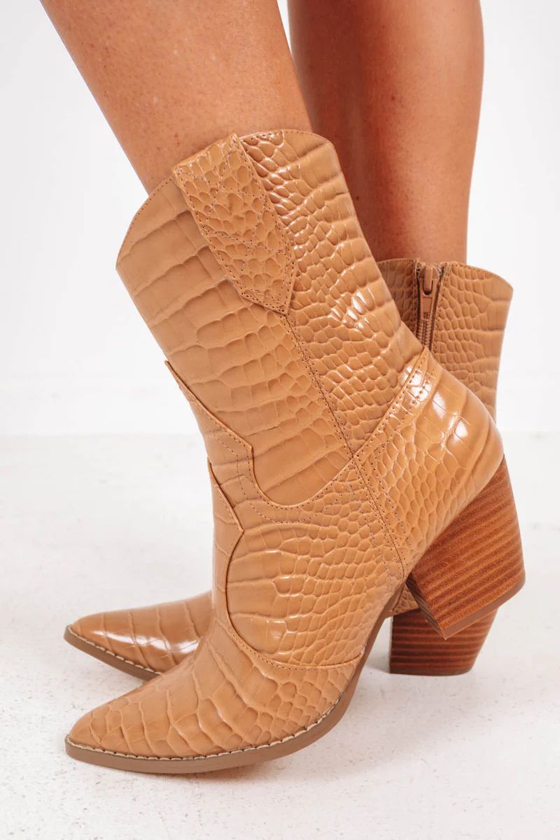 Bambi Booties - Natural Snake | The Impeccable Pig
