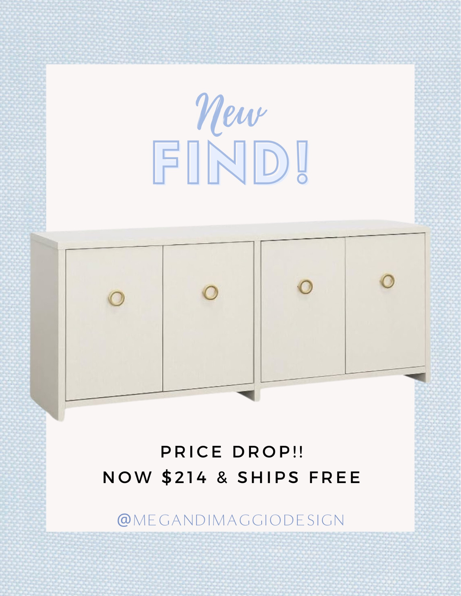 Wow!! Price drop alert on this new designer look for less 4 door sideboard!! Snag it now in this pretty coastal linen color for just $214 & free shipping!! 🤯🙌🏻😍

Perfect as a media stand or dining room sideboard!

#LTKhome #LTKsalealert