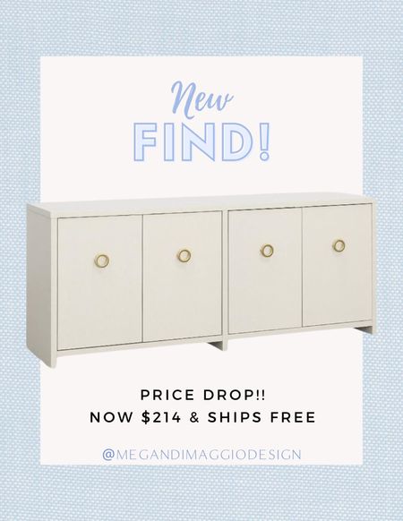 Wow!! Price drop alert on this new designer look for less 4 door sideboard!! Snag it now in this pretty coastal linen color for just $214 & free shipping!! 🤯🙌🏻😍

Perfect as a media stand or dining room sideboard!

#LTKhome #LTKsalealert