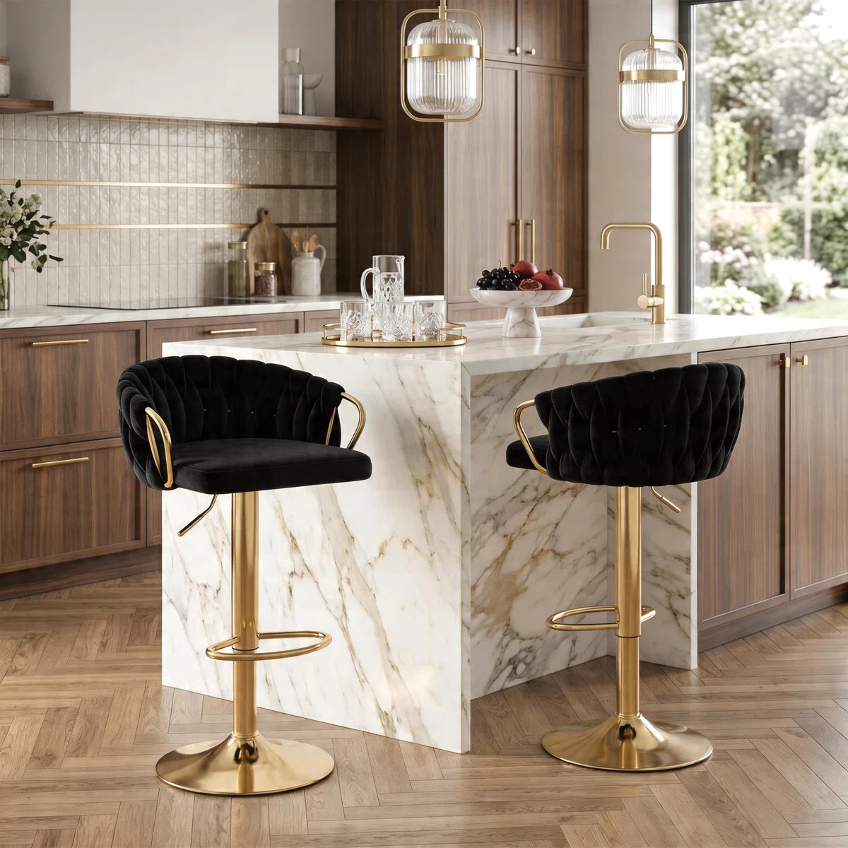 Christal Swivel Adjustable Height Bar Stool (Set of 2) | Wayfair North America