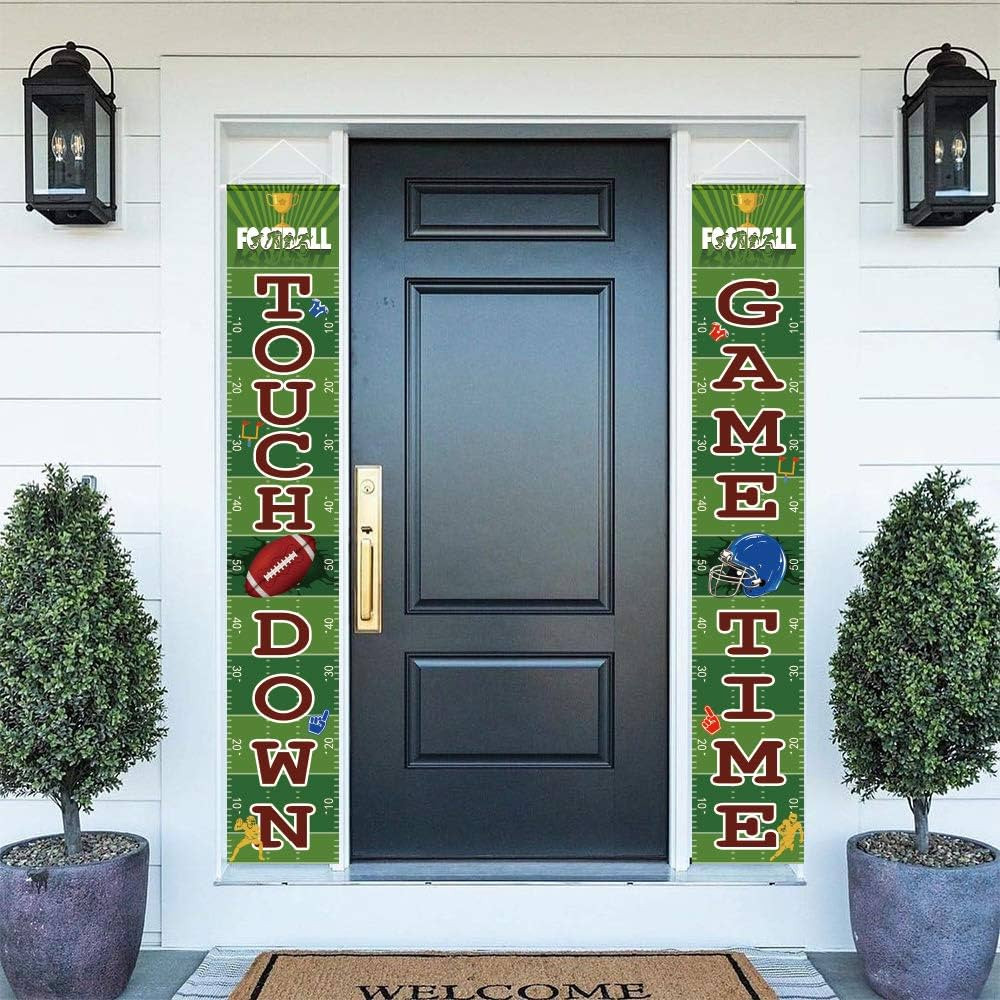 Football Banner Welcome Porch Sign - Door Hanging Banner for Game Day Sports Party Decorations | Amazon (US)