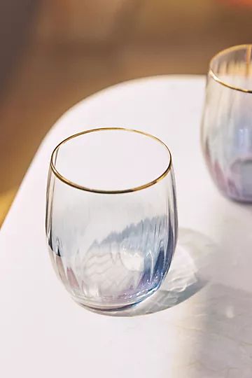 Waterfall Stemless Wine Glasses, Set of 4 | Anthropologie (US)