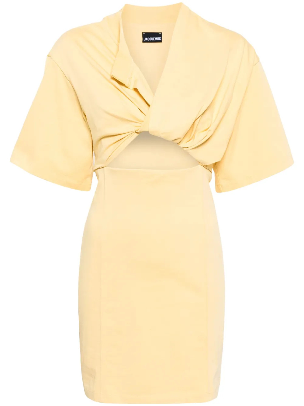 Jacquemus La Robe T-Shirt cut-out T-shirt Dress | Yellow | FARFETCH | Farfetch Global