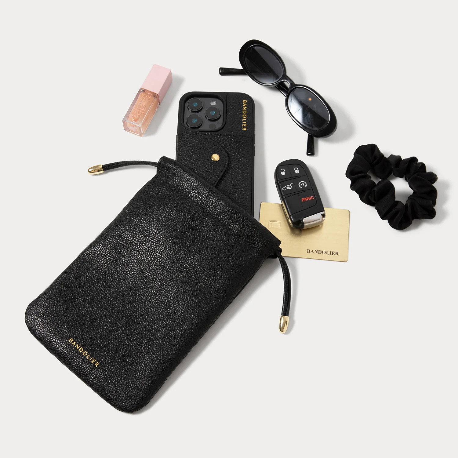 Drawstring Pouch - Black/Gold | Bandolier