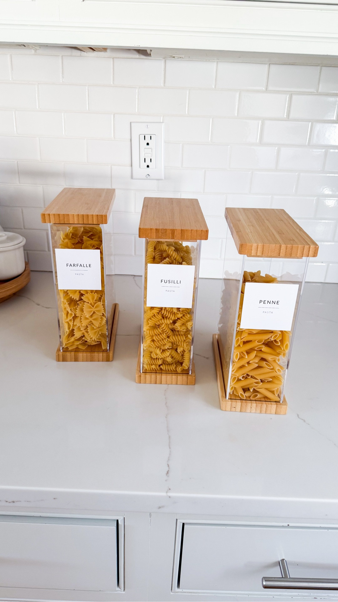Pasta night just got prettier 🍝✨

We love using anything @spaceaid_official for our organizing projects, and these acrylic containers with bamboo lids do not disappoint 🤩

At Organize With Marie, we love finding products that combine beauty AND function 🙌🏻 these airtight containers will keep all of your dry goods fresh, easy to find, and looking chic 💁🏼‍♀️

Ready to upgrade your pantry? Click the link in bio to shop these products or inquire about our services 💌
.
.
.
.
.
#PantryOrganization 
#kitchenorganization #fairfieldcountyct #GreenwichCT #spaceaid
