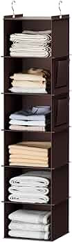 YOUDENOVA Hanging Closet Organizers and Storage, 6-Shelf Closet Hanging Storage Shelves, Brown | Amazon (CA)