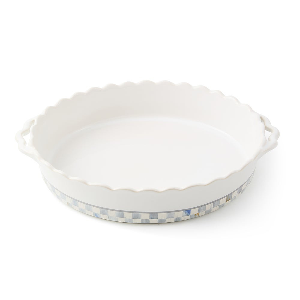 Sterling Check Everyday Large Oval Baker | MacKenzie-Childs