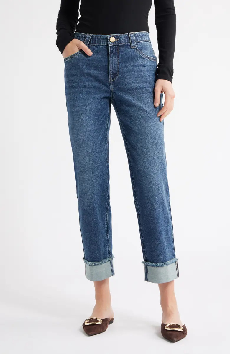 Wit & Wisdom Frayed High Waist Ankle Boyfriend Jeans | Nordstrom | Nordstrom