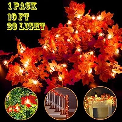 JX Maple Leaf String Lights Waterproof Seasonal Lighted for Harvest Festival Thanksgiving Christm... | Amazon (US)