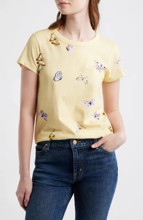 rag & bone Tammy Butterfly Pima Cotton T-Shirt at Nordstrom, Size X-Small | Nordstrom