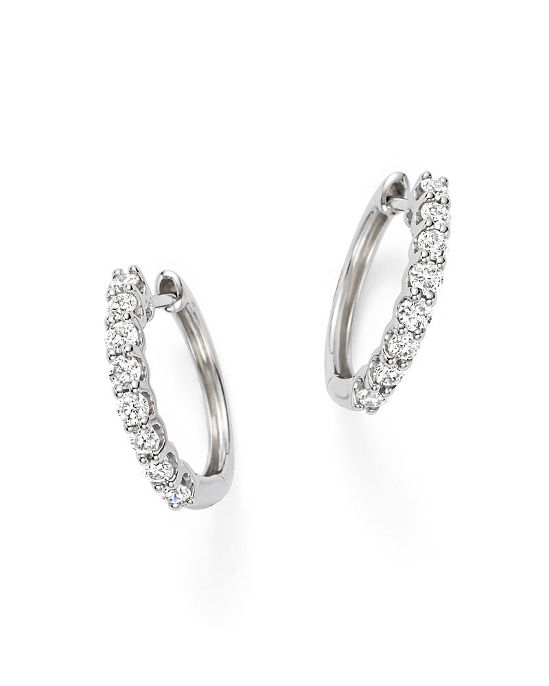 Diamond Hoop Earrings in 14K White Gold, 0.60 tcw | Bloomingdale's (US)