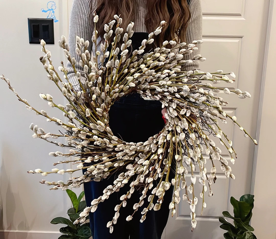 Pure-Pussy Willows Wreaths (Diameter: 22inches plus) | Etsy (CAD)