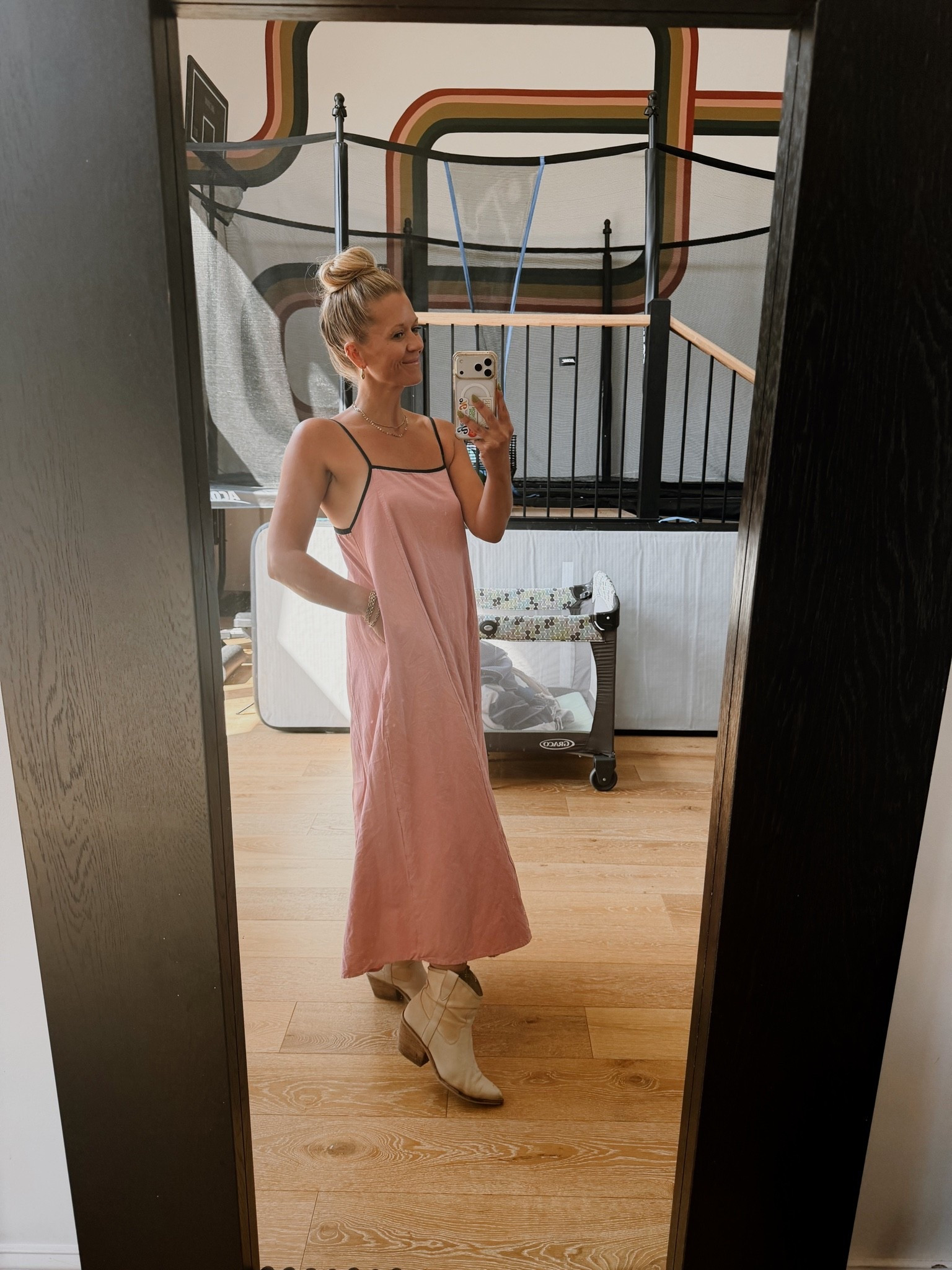 Summer moving into fall look. These Dolce booties I’ve had for years and worth every penny. Have this dress in a few colors too, steak of a deal - with pockets!

#LTKmomlife #LTKootd #LTKdayinmylife