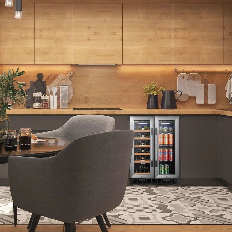 18 Bottle and 56 Can Dual Zone Freestanding Wine and Beverage Refrigerator | Wayfair North America