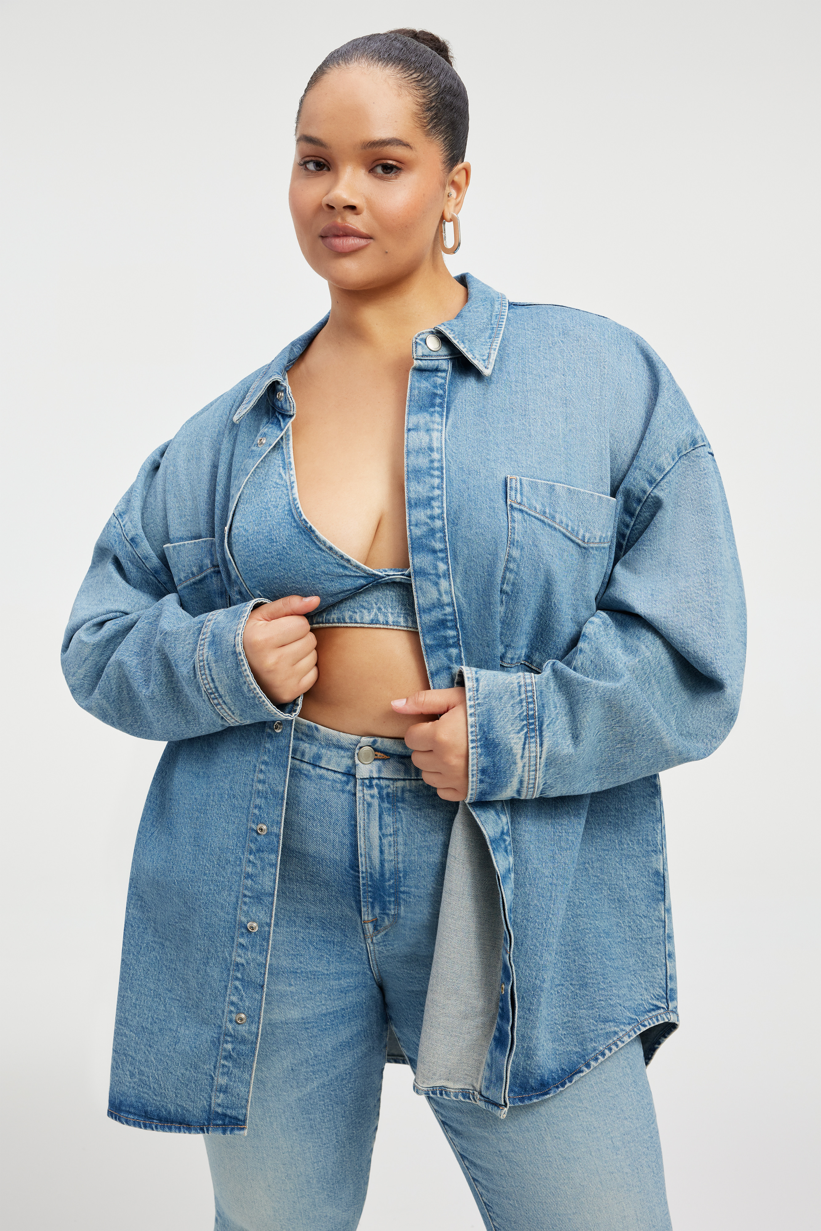 OVERSIZED SHACKET | INDIGO357 - GOOD AMERICAN | Good American