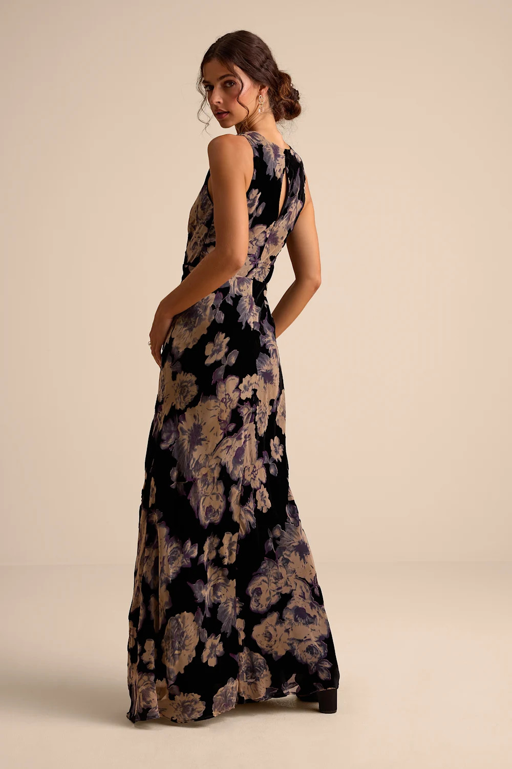 Ramonda Black Velvet Burnout Sleeveless Maxi Dress | Lulus