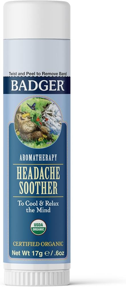 Badger Headache Soother, 100% Organic Essential Oil Aromatherapy, All-Natural Headache Relief w/P... | Amazon (US)