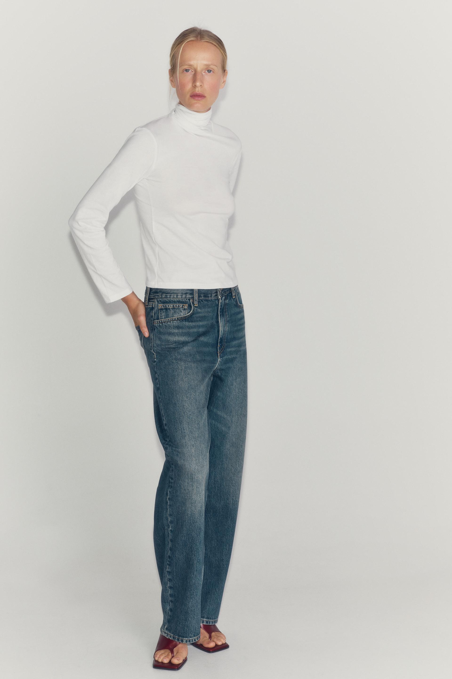 Zara - Scarf Detail T-Shirt - White - L - Woman | Zara US