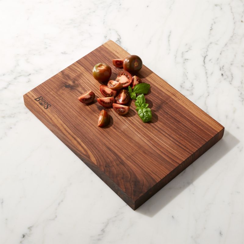 John Boos 17"x12" Rustic Edge Walnut Cutting Board + Reviews | Crate & Barrel | Crate & Barrel