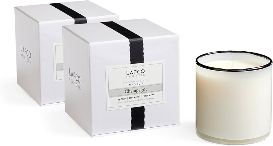 LAFCO New York Signature Candle, Champagne - 15.5 oz, 2 Pack - 90-Hour Burn Time - Reusable, Hand... | Amazon (US)