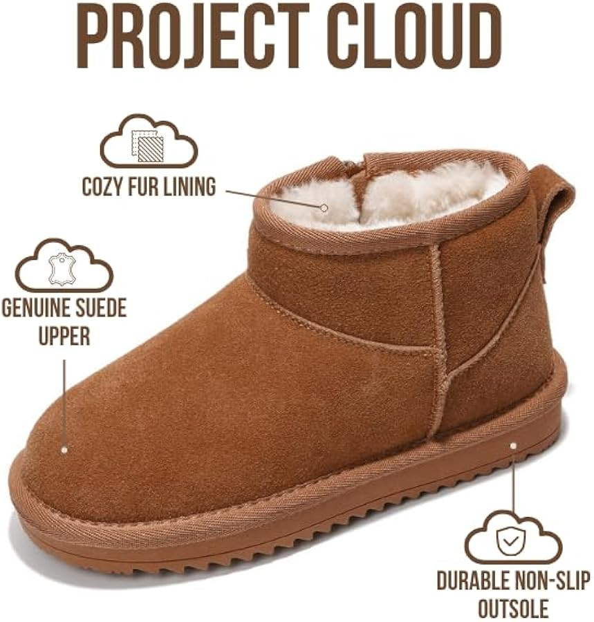 Project Cloud 100% Genuine Leather Girls Boots – Water Resistant & Lightweight Ankle Boots with... | Amazon (US)