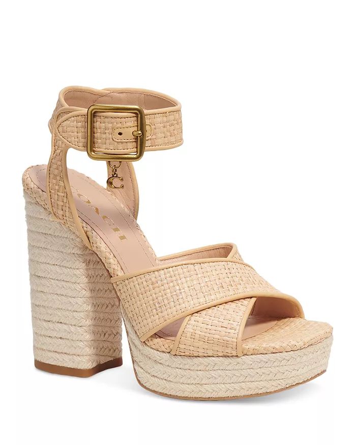 Women's Nelly Raffia Ankle Strap Espadrille Platform High Heel Sandals | Bloomingdale's (US)