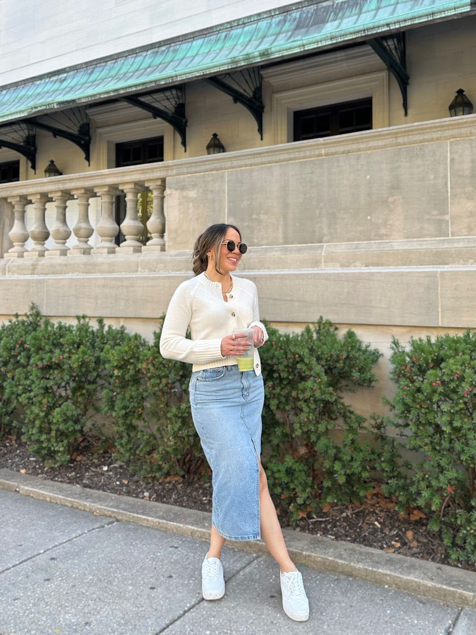 This denim skirt needs to be part of your fall wardrobe. Many ways to style the denim skirt for fall outfits. Full outfit is by Abercrombie! 

#LTKstyletip #LTKSeasonal #LTKSale