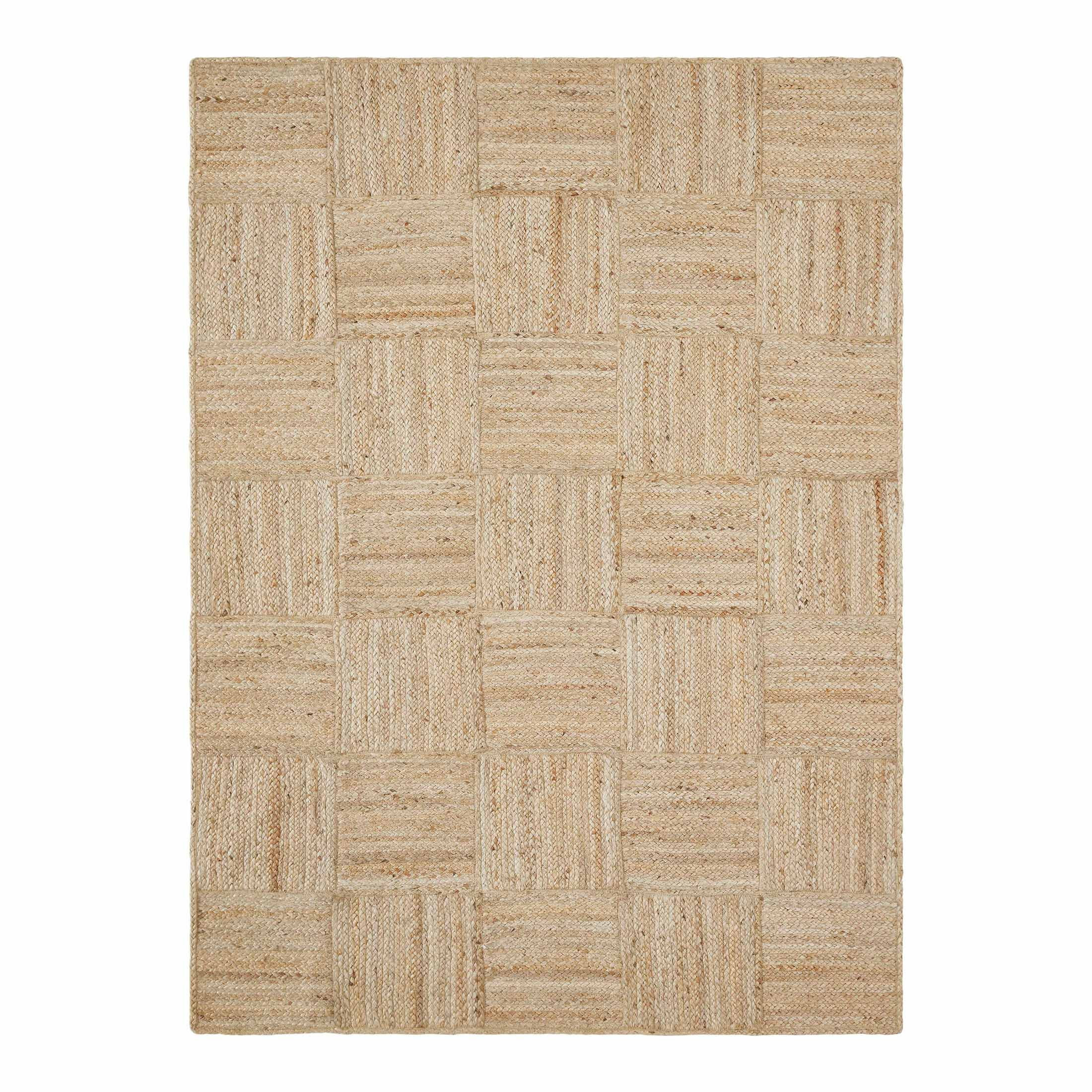 Beautiful Natural Jute Square Check Indoor Area Rug by Drew Barrymore, 5' x 7' | Walmart (US)