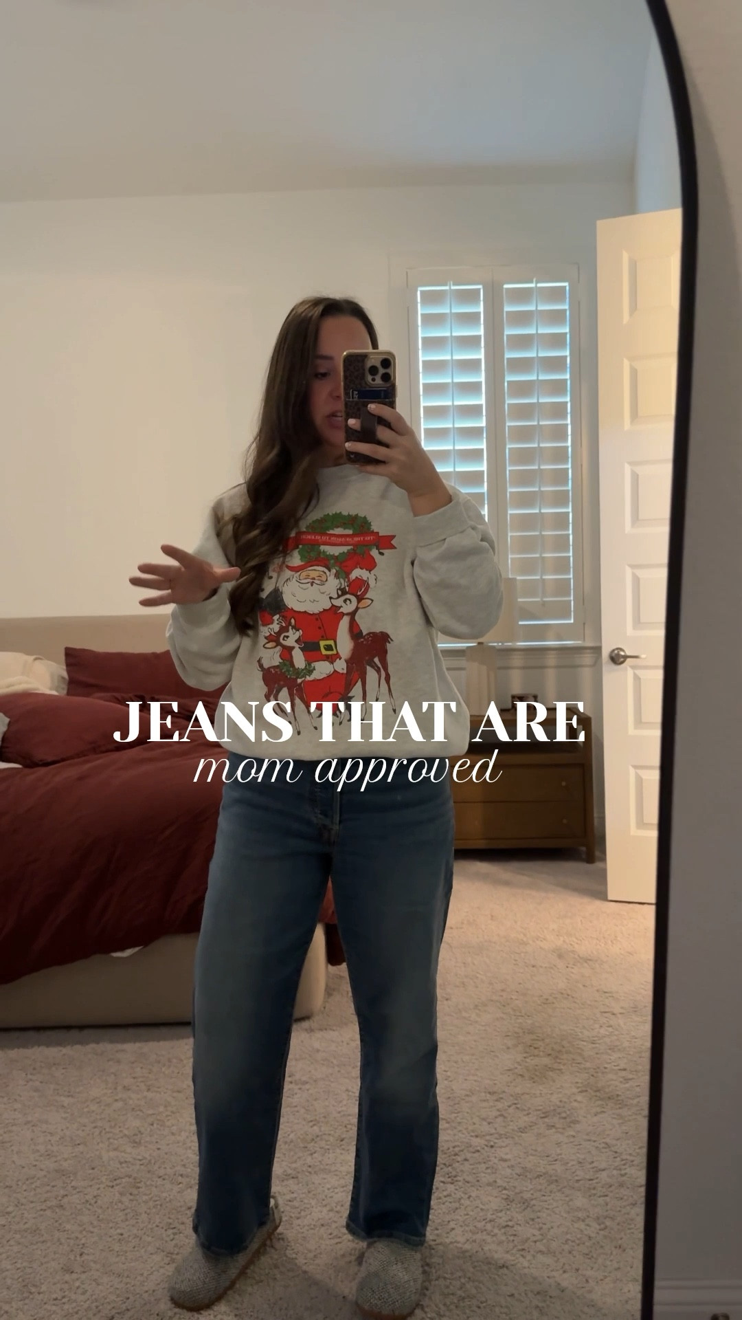 jeans that are mom approved!! By someone who has had three c-sections in six years these are the best jeans! 👏 

mom ootd, mom outfit, mom jeans, Christmas sweater, rothys 

#LTKGiftGuide #LTKootd #LTKmomlife