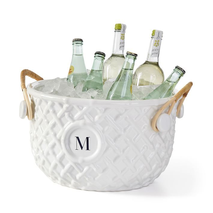 Ceramic Bamboo Party Bucket, White | Mark and Graham