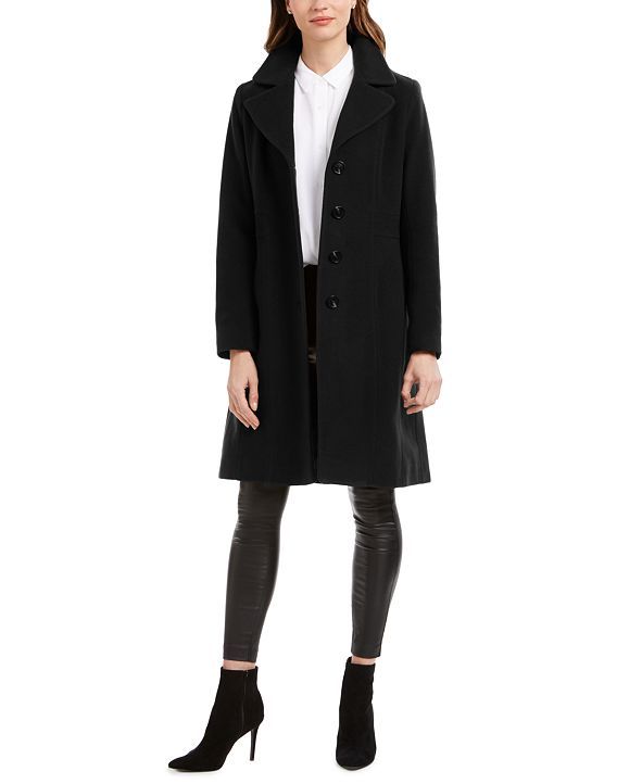 Anne Klein Petite Single-Breasted Walker Coat, Created for Macy's & Reviews - Coats - Petites - M... | Macys (US)