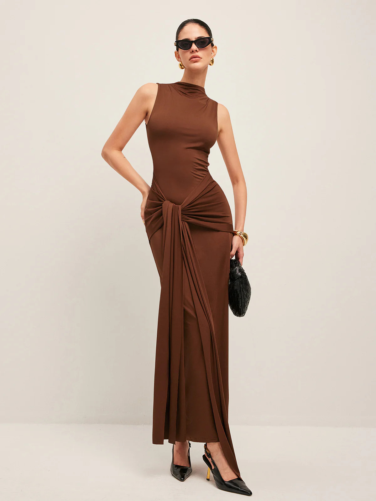 Twisted Knot Sleeveless Dress | Commense