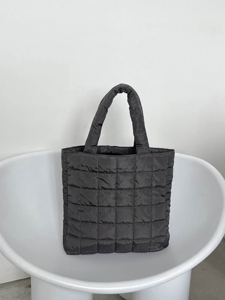 Quilted Detail Shoulder Tote Bag | SHEIN