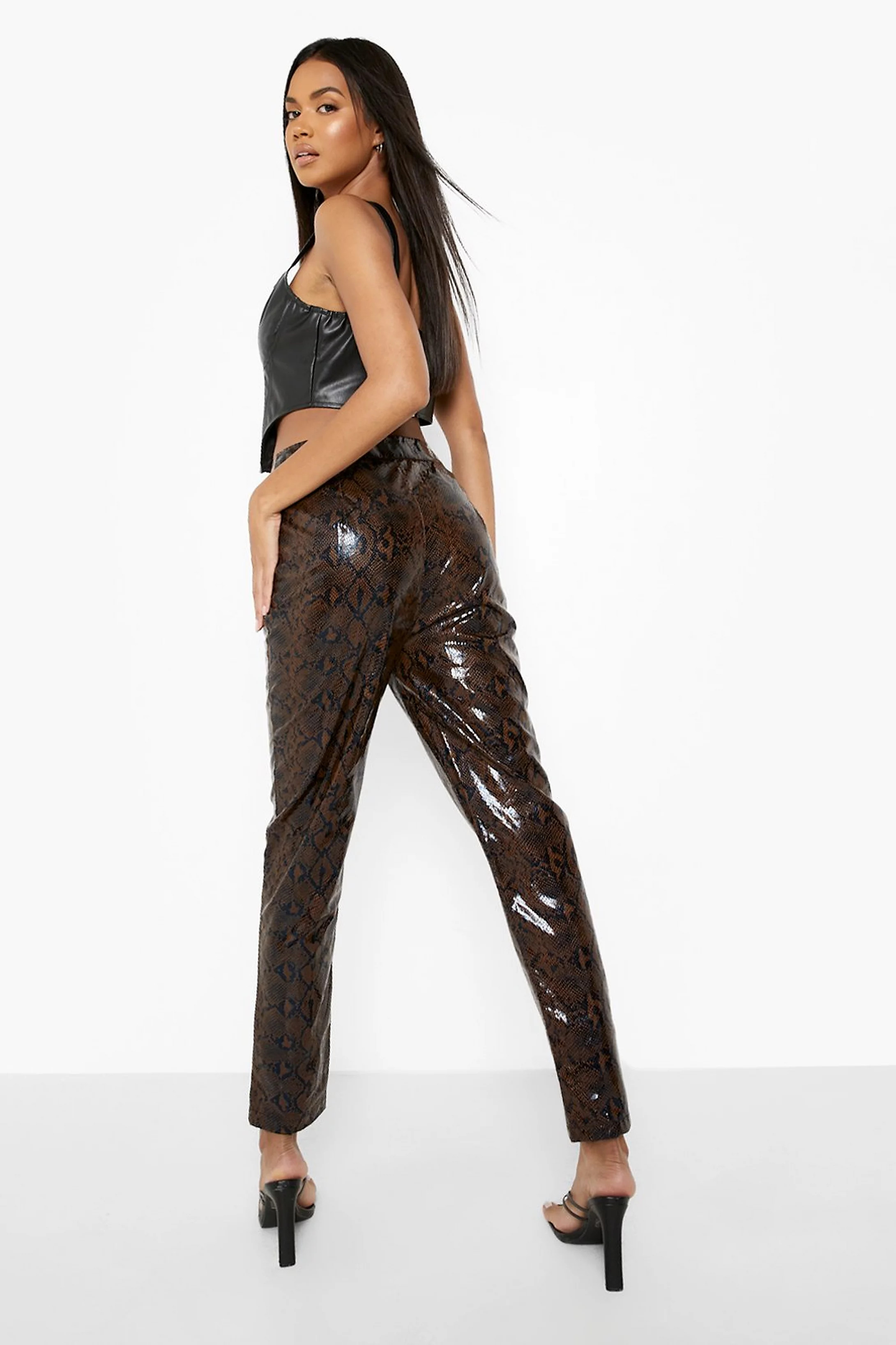 Snake Leather Look Skinny Trouser | Boohoo.com (US & CA)