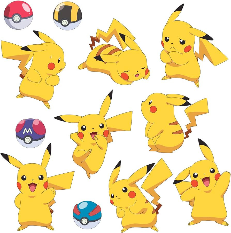 RoomMates RMK3596SCS Pokemon Pikachu Peel and Stick Wall Decals | Amazon (US)