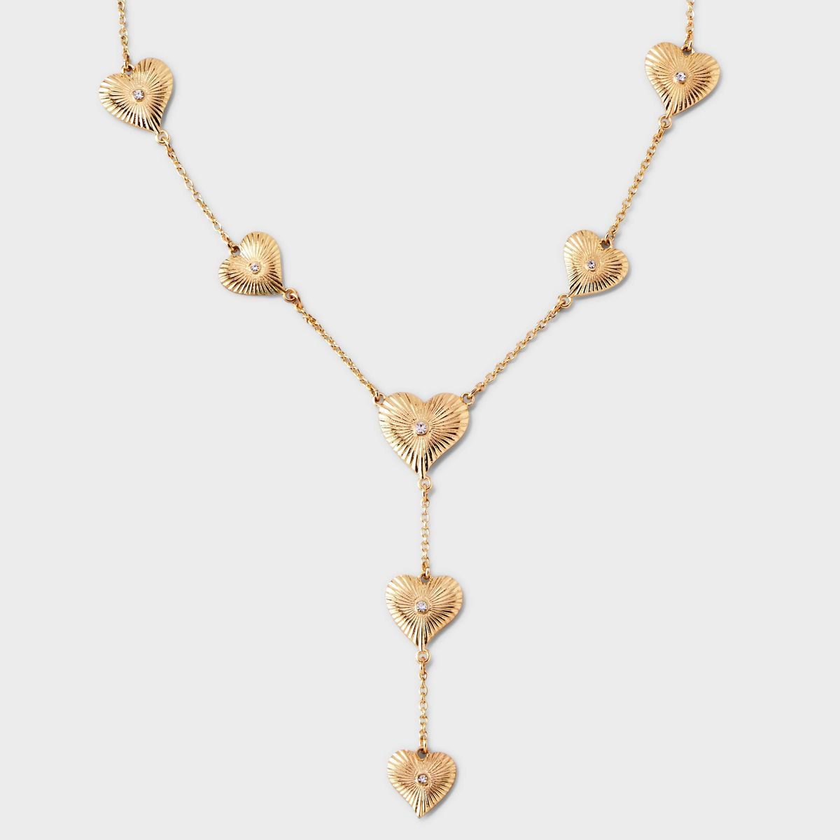 SUGARFIX by BaubleBar Stacked Hearts Y-Chain Necklace - Gold | Target