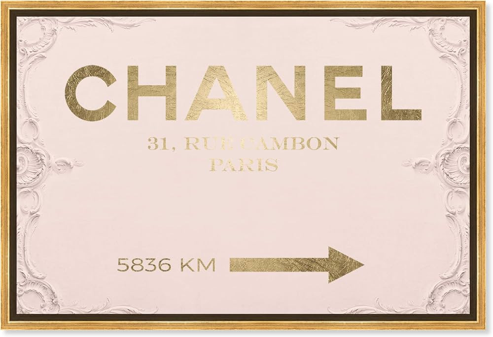 The Oliver Gal Artist Co. Fashion and Glam Modern Gold Frame Canvas Wall Art Couture Road Sign Ro... | Amazon (US)