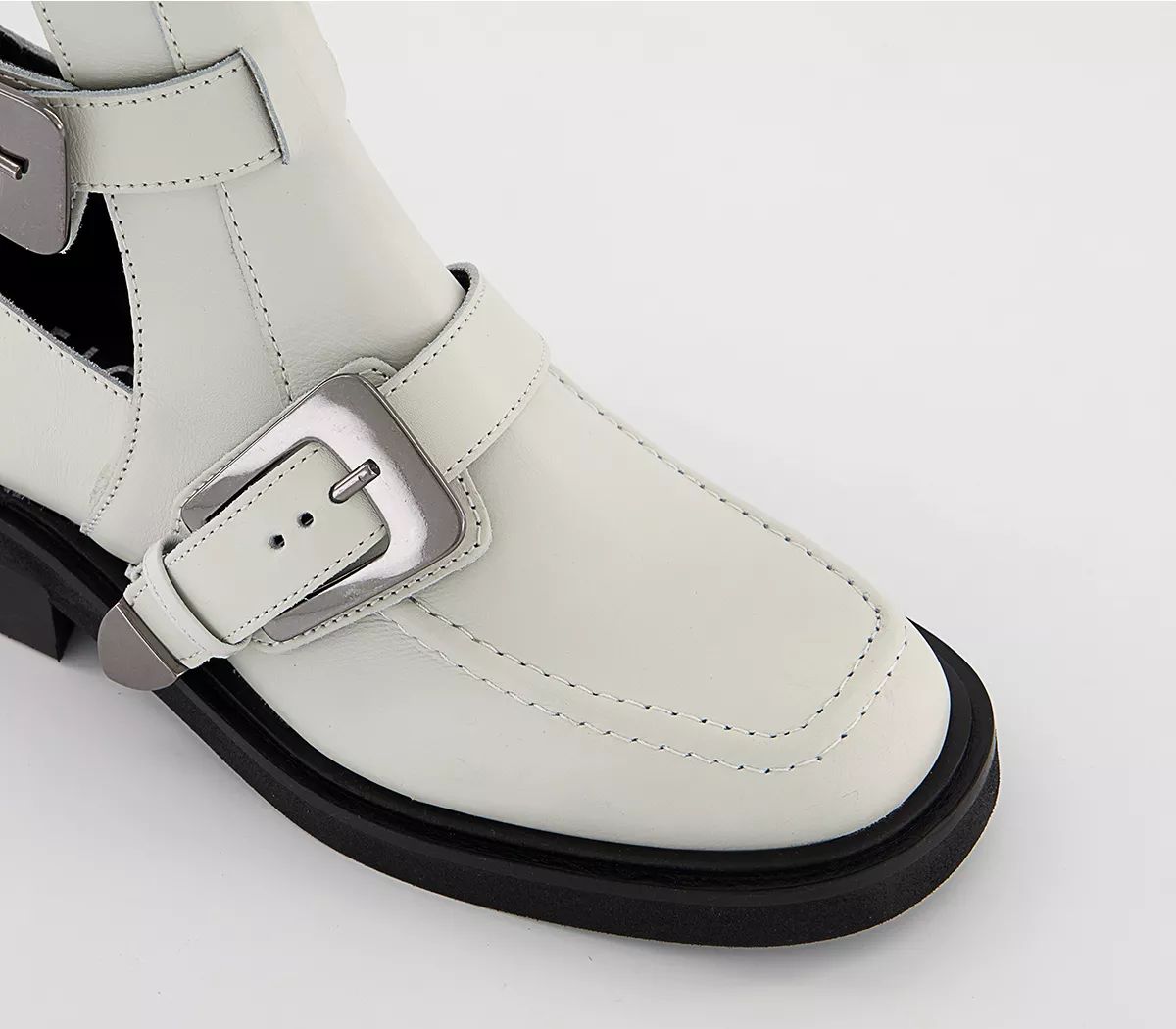Office
								Amari Cut Out Buckle Boots
								White Leather | OFFICE London (UK)