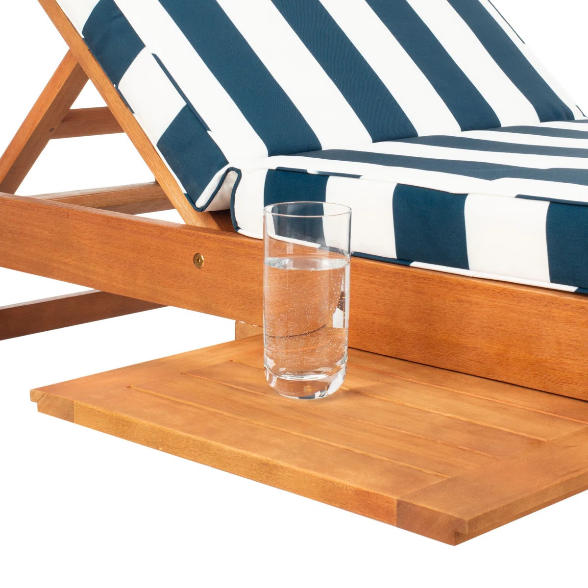 Alvah Outdoor Eucalyptus Wood Chaise Lounge , Cushion Included | Wayfair North America